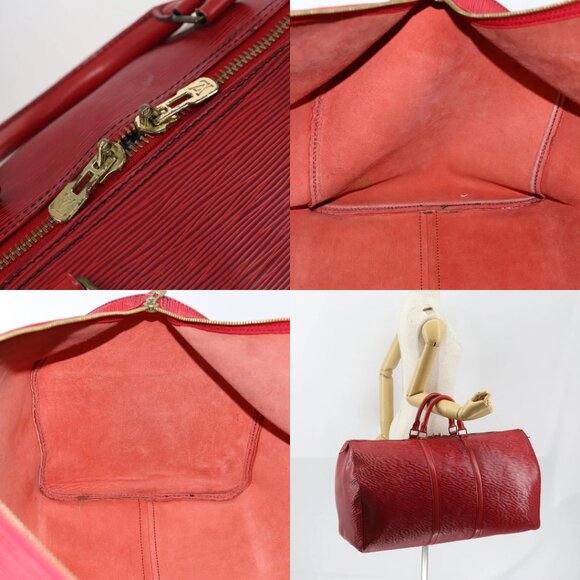 LOUIS VUITTON Epi Keepall 60 Boston Bag Red M42947 LV Auth 148138 - Picture 15 of 16